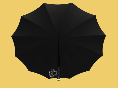 SELF DEFENSE UMBRELLA SAFETY FINGER HOLE GRIP FLASHLIGHT TORCH 3D Model