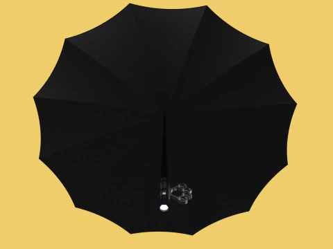 SELF DEFENSE UMBRELLA SAFETY FINGER HOLE GRIP FLASHLIGHT TORCH 3D Model