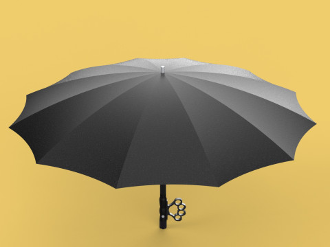 SELF DEFENSE UMBRELLA SAFETY FINGER HOLE GRIP FLASHLIGHT TORCH 3Dモデル