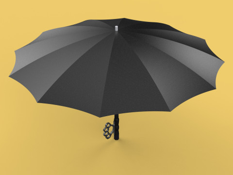 SELF DEFENSE UMBRELLA SAFETY FINGER HOLE GRIP FLASHLIGHT TORCH 3Dモデル