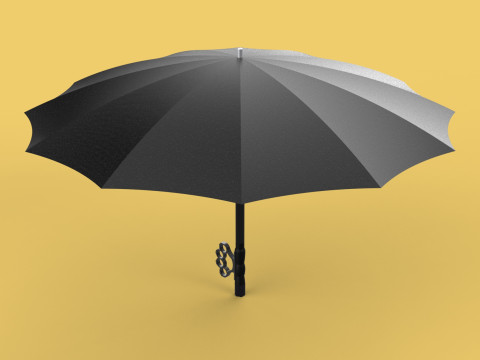 SELF DEFENSE UMBRELLA SAFETY FINGER HOLE GRIP FLASHLIGHT TORCH 3Dモデル
