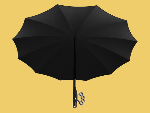 SELF DEFENSE UMBRELLA SAFETY FINGER HOLE GRIP FLASHLIGHT TORCH 3D Model