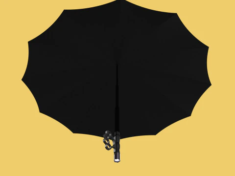 SELF DEFENSE UMBRELLA SAFETY FINGER HOLE GRIP FLASHLIGHT TORCH 3D Model