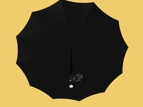 SELF DEFENSE UMBRELLA SAFETY FINGER HOLE GRIP FLASHLIGHT TORCH 3Dモデル