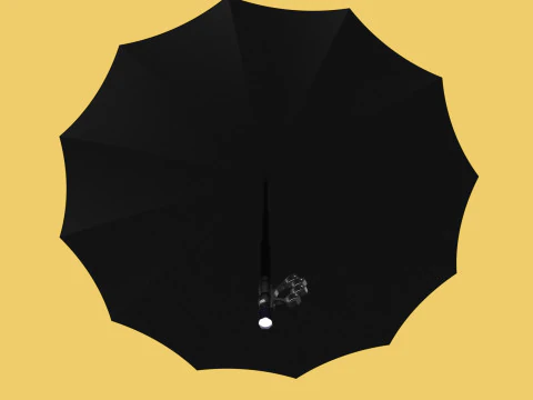SELF DEFENSE UMBRELLA SAFETY FINGER HOLE GRIP FLASHLIGHT TORCH 3D Model