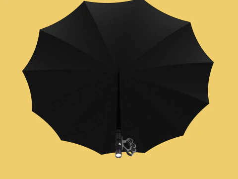 SELF DEFENSE UMBRELLA SAFETY FINGER HOLE GRIP FLASHLIGHT TORCH 3D Model