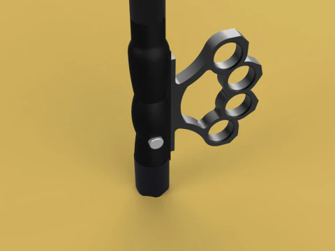 SELF DEFENSE UMBRELLA SAFETY FINGER HOLE GRIP FLASHLIGHT TORCH 3D Model