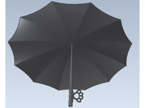 SELF DEFENSE UMBRELLA SAFETY FINGER HOLE GRIP FLASHLIGHT TORCH 3D Model