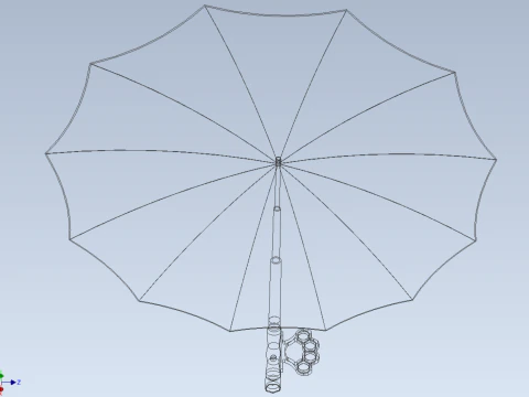 SELF DEFENSE UMBRELLA SAFETY FINGER HOLE GRIP FLASHLIGHT TORCH 3D Model