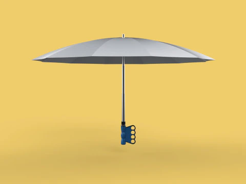 ERGONOMICZNY BEZPIECZNY PARASOL UCHWYT Z OTWOREM NA PALCE RĘCZNIE PISZĘ W DESZCZU Model 3D