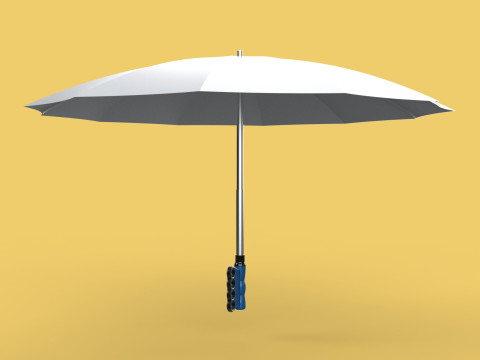 ERGONOMIC SAFE UMBRELLA FINGER HOLE GRIP HAND TEXTING IN RAIN 3D Модель