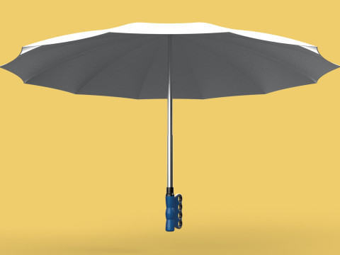 ERGONOMIC SAFE UMBRELLA FINGER HOLE GRIP HAND TEXTING IN RAIN 3D Модель
