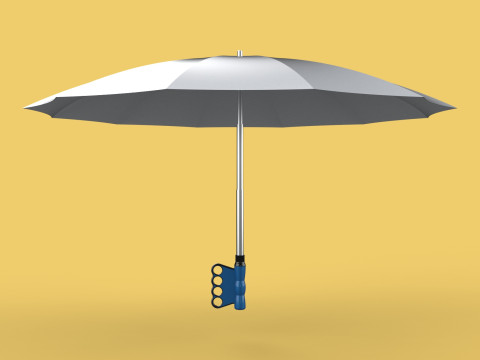 ERGONOMIC SAFE UMBRELLA FINGER HOLE GRIP HAND TEXTING IN RAIN 3D Модель