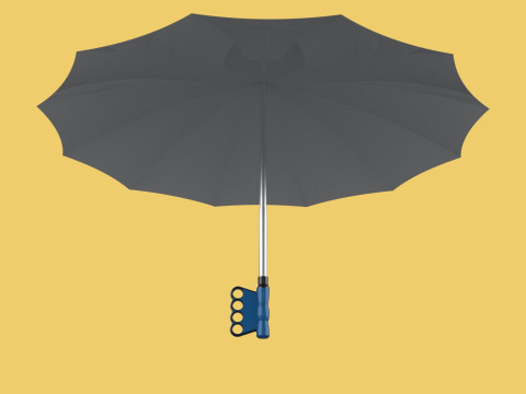 ERGONOMIC SAFE UMBRELLA FINGER HOLE GRIP HAND TEXTING IN RAIN 3D Модель