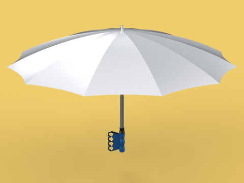 ERGONOMIC SAFE UMBRELLA FINGER HOLE GRIP HAND TEXTING IN RAIN 3D Модель