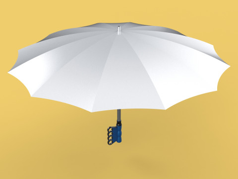 ERGONOMIC SAFE UMBRELLA FINGER HOLE GRIP HAND TEXTING IN RAIN 3D Модель
