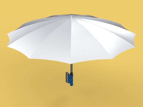 ERGONOMIC SAFE UMBRELLA FINGER HOLE GRIP HAND TEXTING IN RAIN 3D Модель