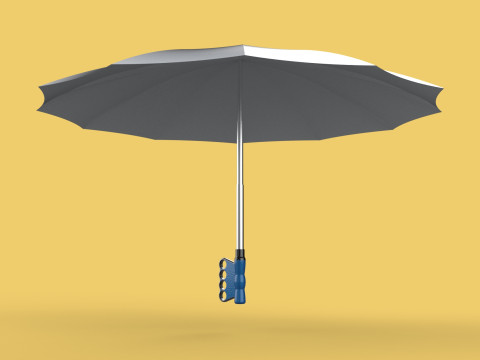 ERGONOMIC SAFE UMBRELLA FINGER HOLE GRIP HAND TEXTING IN RAIN 3D Модель