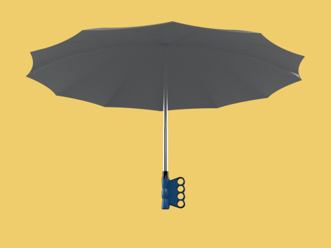 ERGONOMIC SAFE UMBRELLA FINGER HOLE GRIP HAND TEXTING IN RAIN 3D Модель
