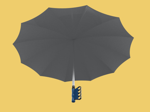 ERGONOMIC SAFE UMBRELLA FINGER HOLE GRIP HAND TEXTING IN RAIN 3D Модель