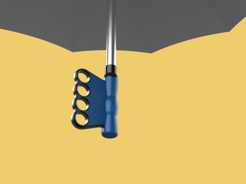 ERGONOMIC SAFE UMBRELLA FINGER HOLE GRIP HAND TEXTING IN RAIN 3D Модель