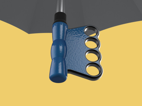 ERGONOMIC SAFE UMBRELLA FINGER HOLE GRIP HAND TEXTING IN RAIN 3D Модель