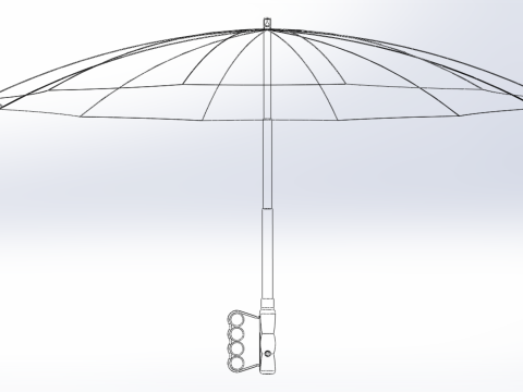 ERGONOMIC SAFE UMBRELLA FINGER HOLE GRIP HAND TEXTING IN RAIN 3D Модель