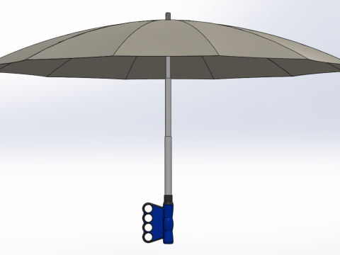 ERGONOMIC SAFE UMBRELLA FINGER HOLE GRIP HAND TEXTING IN RAIN 3D Модель