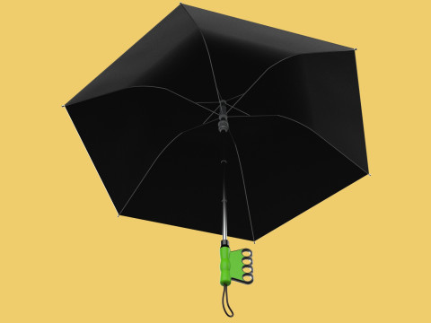 ERGONOMIC COMFORT UMBRELLA SAFE FINGER HOLE GRIP TEXTING IN RAIN 3D Model