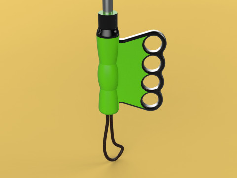 ERGONOMIC COMFORT UMBRELLA SAFE FINGER HOLE GRIP TEXTING IN RAIN 3D 模型