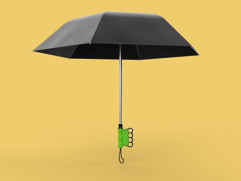 ERGONOMIC COMFORT UMBRELLA SAFE FINGER HOLE GRIP TEXTING IN RAIN 3D 模型