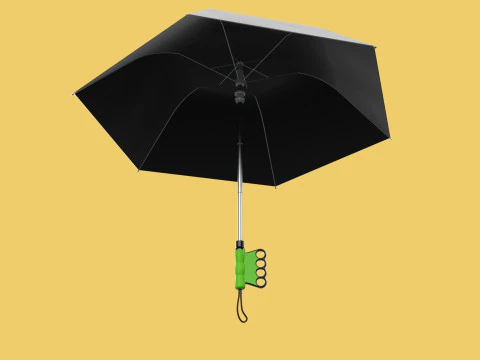 ERGONOMIC COMFORT UMBRELLA SAFE FINGER HOLE GRIP TEXTING IN RAIN 3D Model