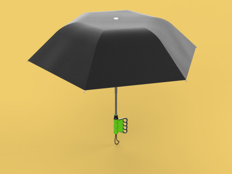 ERGONOMIC COMFORT UMBRELLA SAFE FINGER HOLE GRIP TEXTING IN RAIN 3D 模型