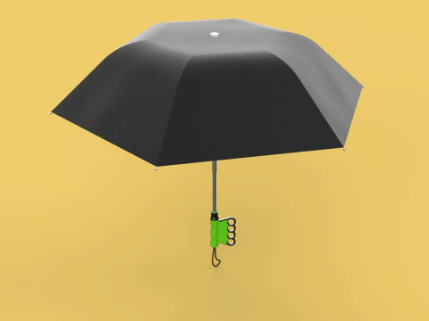 ERGONOMIC COMFORT UMBRELLA SAFE FINGER HOLE GRIP TEXTING IN RAIN 3D Model