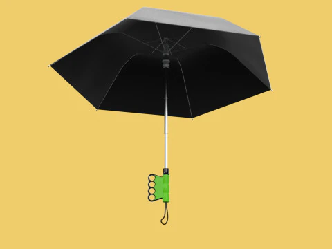 ERGONOMIC COMFORT UMBRELLA SAFE FINGER HOLE GRIP TEXTING IN RAIN 3D Model