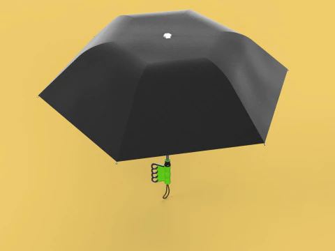 ERGONOMIC COMFORT UMBRELLA SAFE FINGER HOLE GRIP TEXTING IN RAIN 3D Model