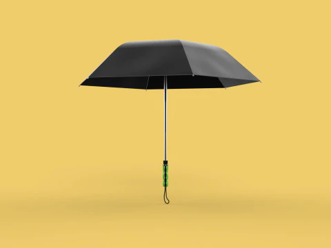 ERGONOMIC COMFORT UMBRELLA SAFE FINGER HOLE GRIP TEXTING IN RAIN 3D Model