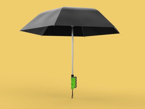 ERGONOMIC COMFORT UMBRELLA SAFE FINGER HOLE GRIP TEXTING IN RAIN 3D 模型
