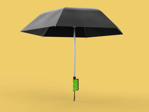 ERGONOMIC COMFORT UMBRELLA SAFE FINGER HOLE GRIP TEXTING IN RAIN 3D Model