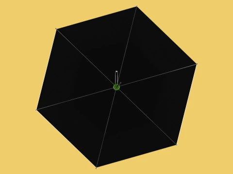 ERGONOMIC COMFORT UMBRELLA SAFE FINGER HOLE GRIP TEXTING IN RAIN 3D Model