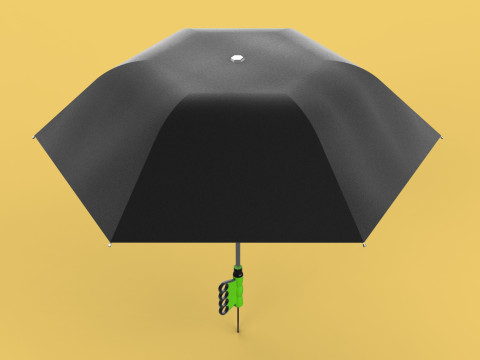 ERGONOMIC COMFORT UMBRELLA SAFE FINGER HOLE GRIP TEXTING IN RAIN 3D 模型