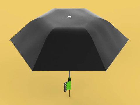 ERGONOMIC COMFORT UMBRELLA SAFE FINGER HOLE GRIP TEXTING IN RAIN 3D Model