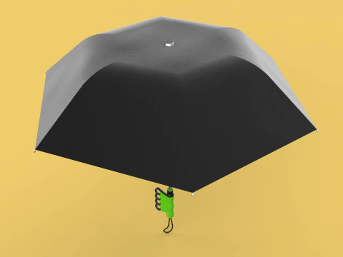 ERGONOMIC COMFORT UMBRELLA SAFE FINGER HOLE GRIP TEXTING IN RAIN 3D Model
