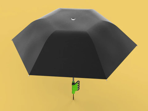 ERGONOMIC COMFORT UMBRELLA SAFE FINGER HOLE GRIP TEXTING IN RAIN 3D Model