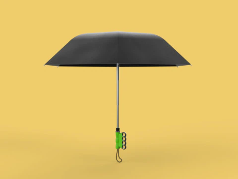 ERGONOMIC COMFORT UMBRELLA SAFE FINGER HOLE GRIP TEXTING IN RAIN 3D Model