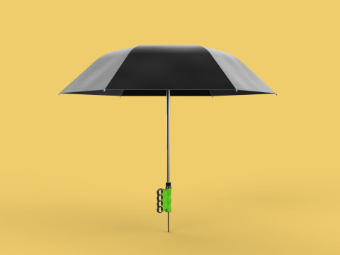 ERGONOMIC COMFORT UMBRELLA SAFE FINGER HOLE GRIP TEXTING IN RAIN 3D 模型
