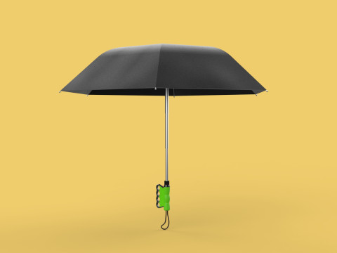 ERGONOMIC COMFORT UMBRELLA SAFE FINGER HOLE GRIP TEXTING IN RAIN 3D 模型