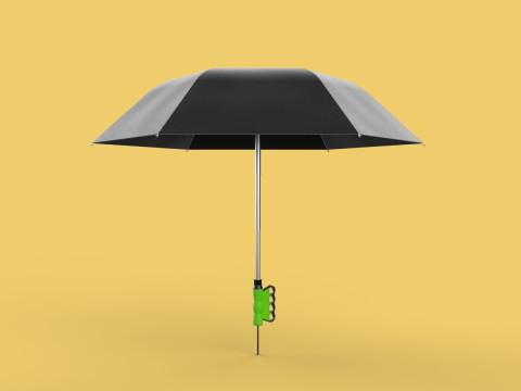 ERGONOMIC COMFORT UMBRELLA SAFE FINGER HOLE GRIP TEXTING IN RAIN 3D 模型