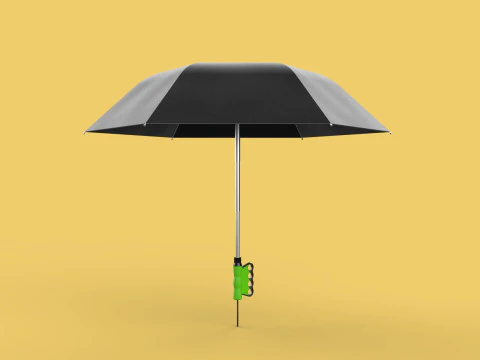 ERGONOMIC COMFORT UMBRELLA SAFE FINGER HOLE GRIP TEXTING IN RAIN 3D Model