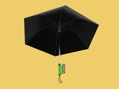 ERGONOMIC COMFORT UMBRELLA SAFE FINGER HOLE GRIP TEXTING IN RAIN 3D Model